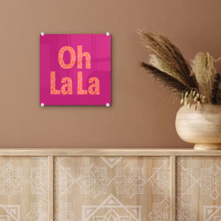 Oh la la - Luipaardprint - Roze plexiglas 5mm klein -sfeer5