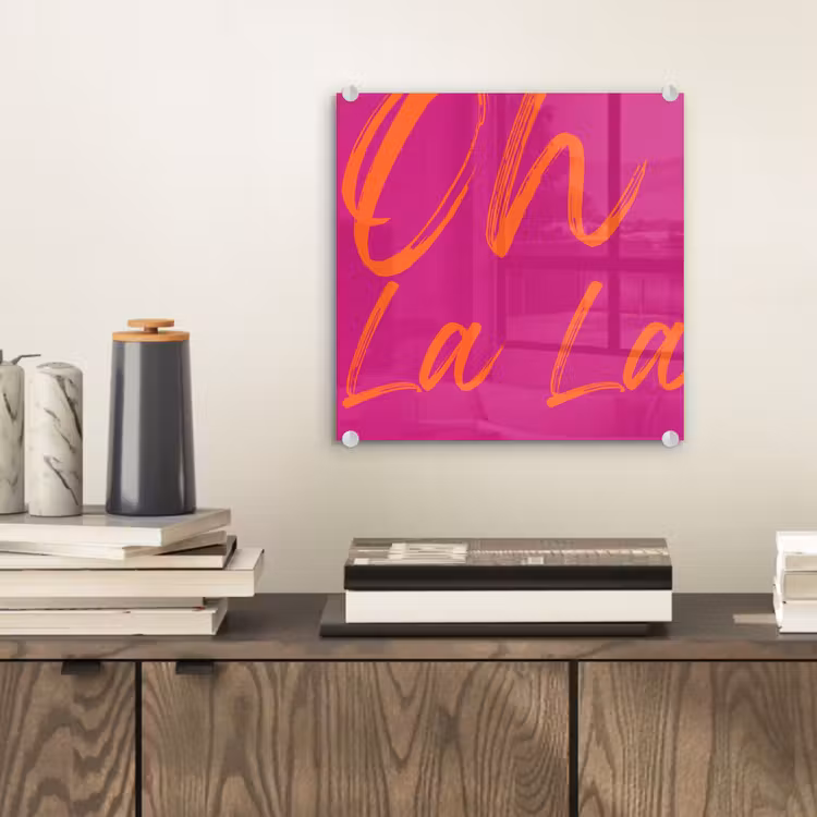Oh la la - Oranje - Roze plexiglas 5mm klein -sfeer1