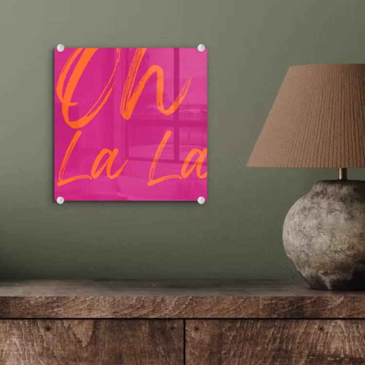 Oh la la - Oranje - Roze plexiglas 5mm klein -sfeer3