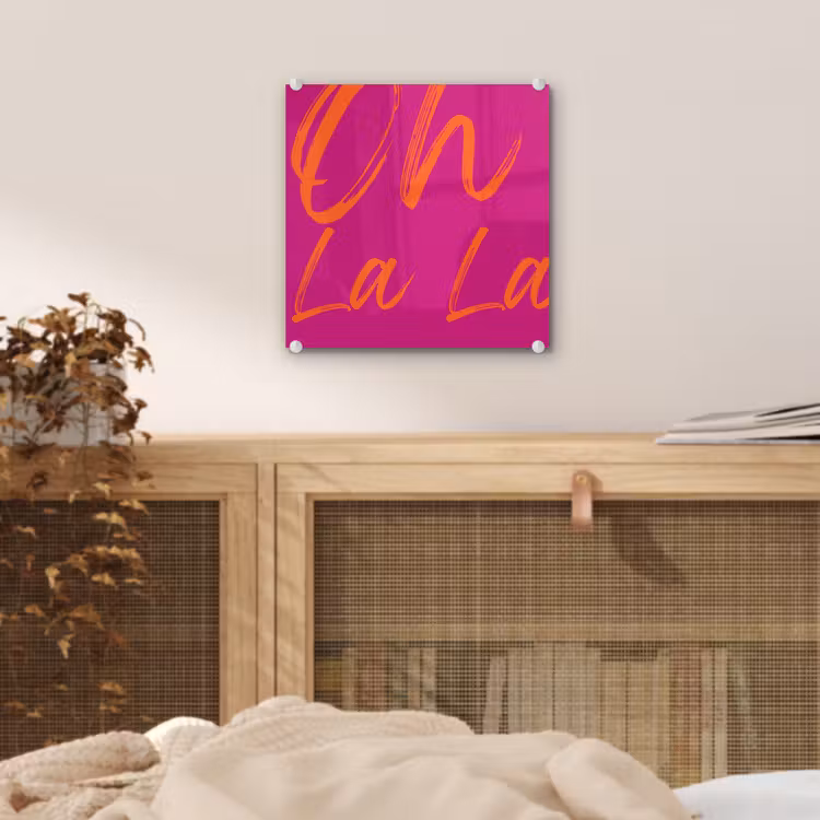 Oh la la - Oranje - Roze plexiglas 5mm klein -sfeer4