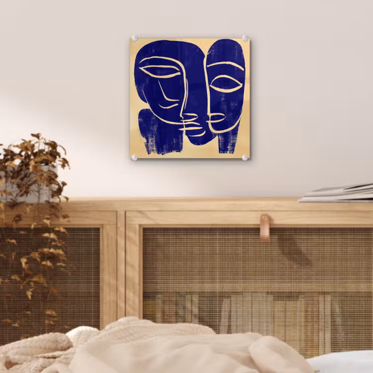 Okergeel - Blauw - Eenvoudige lijnen plexiglas 5mm klein -sfeer4