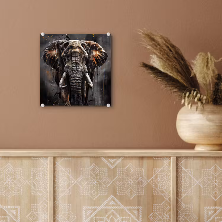 Olifant - Watercolor - Wilde dieren - Luxe plexiglas 5mm klein -sfeer5