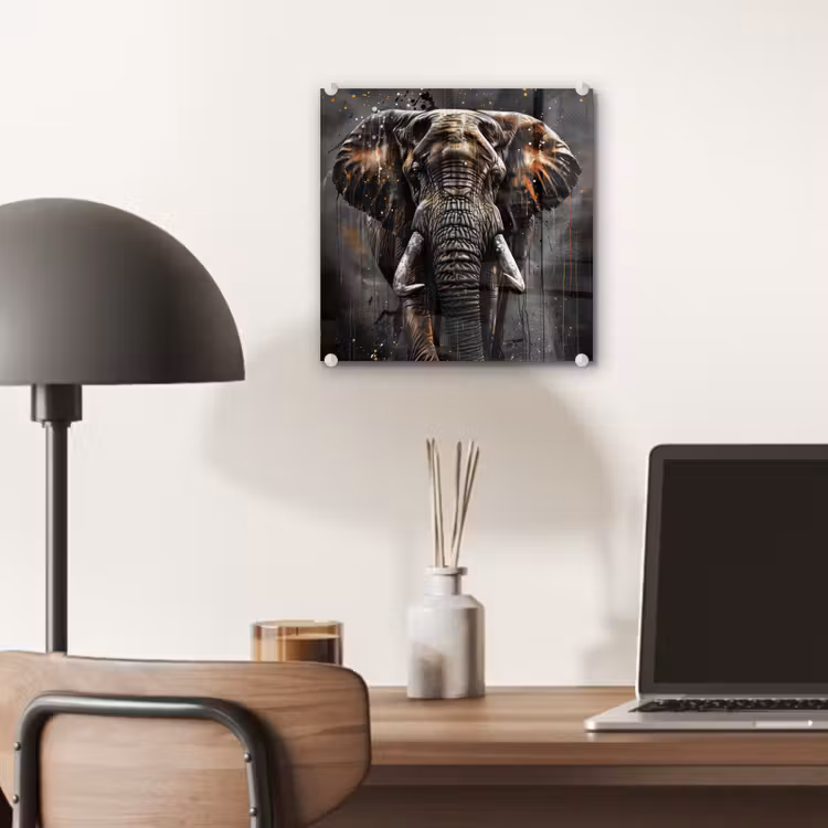 Olifant - Watercolor - Wilde dieren - Luxe plexiglas 5mm klein -sfeer6