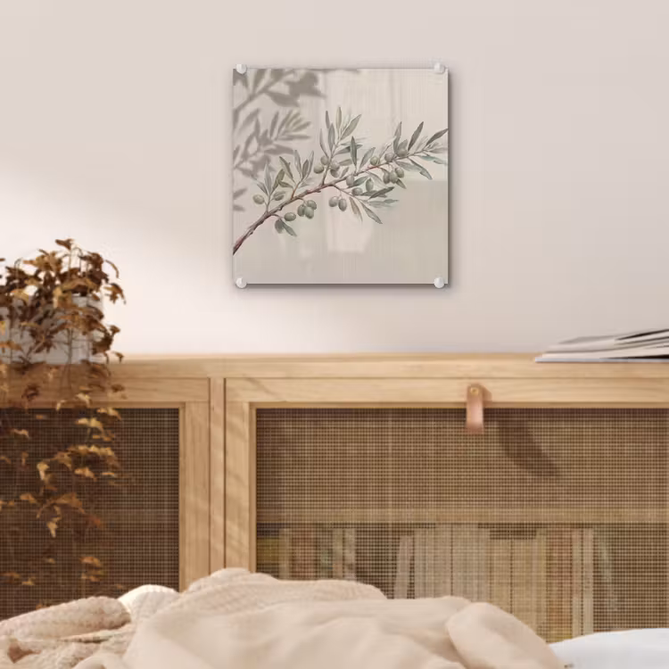 Olijftak - Bladeren - Natuur - Groen - Beige plexiglas 5mm klein -sfeer4