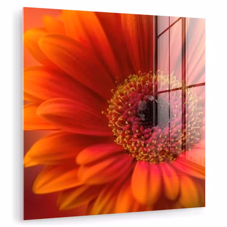 Oranje - Gerbera - Intens plexiglas 5mm klein -zzzproduct_nieuw