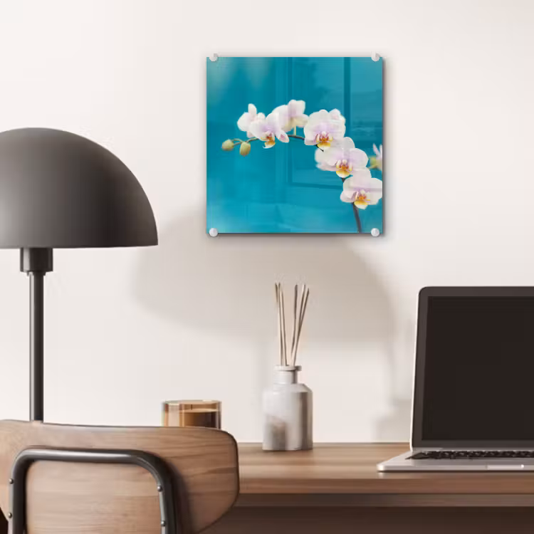 Orchidee - Bloemen - Plant - Wit - Paars plexiglas 5mm klein -sfeer6