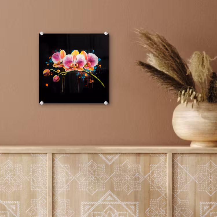 Orchidee - Graffiti - Kleurrijk - Bloemen - Abstract plexiglas 5mm klein -sfeer5