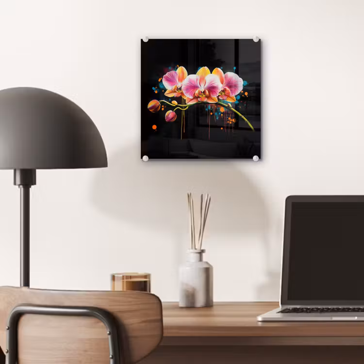 Orchidee - Graffiti - Kleurrijk - Bloemen - Abstract plexiglas 5mm klein -sfeer6
