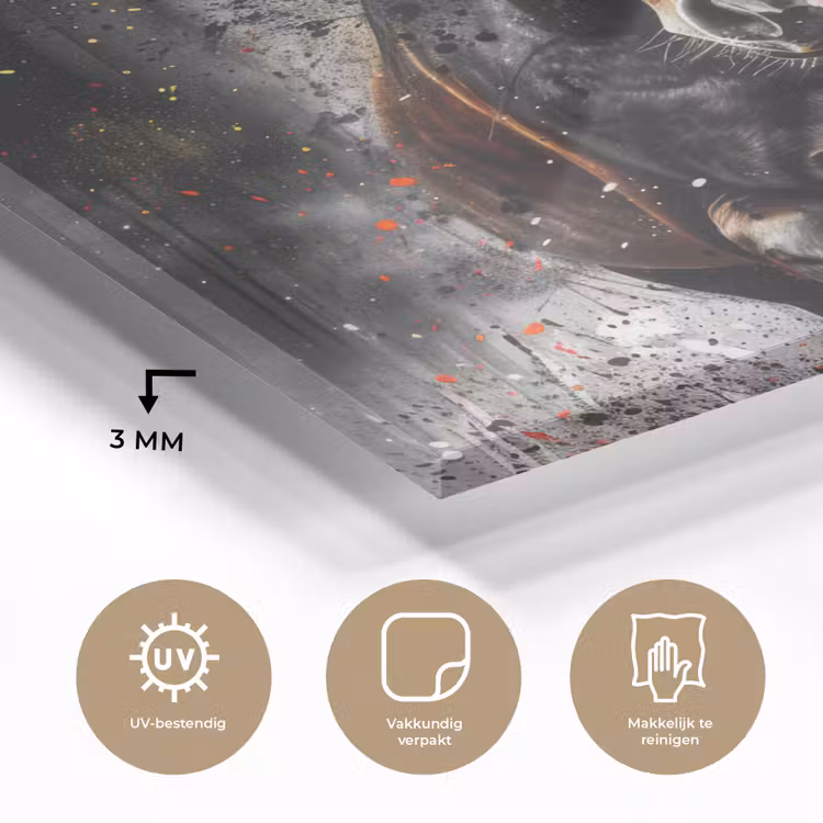 Paard - Dieren - Zwart - Luxe - Modern plexiglas 5mm klein -sfeer2