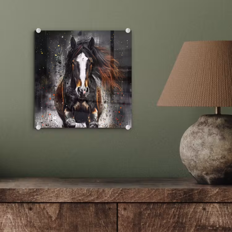 Paard - Dieren - Zwart - Luxe - Modern plexiglas 5mm klein -sfeer3