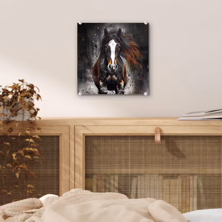 Paard - Dieren - Zwart - Luxe - Modern plexiglas 5mm klein -sfeer4