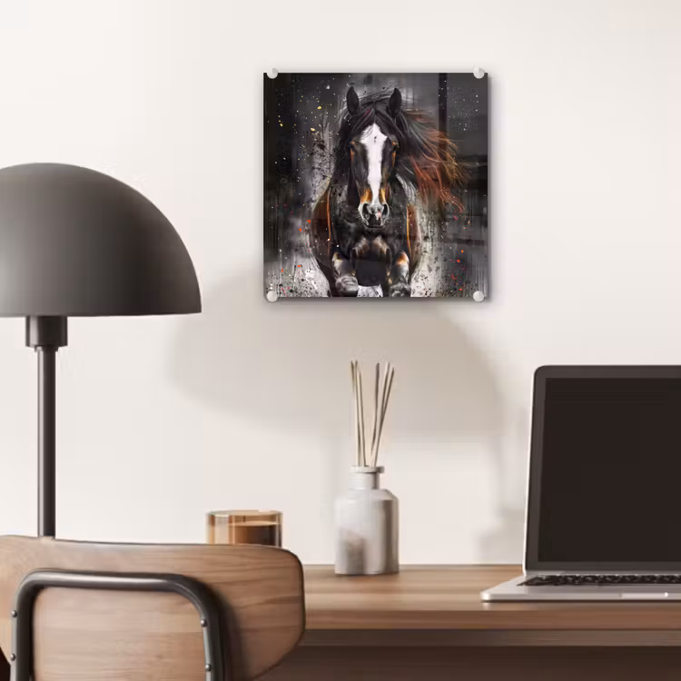 Paard - Dieren - Zwart - Luxe - Modern plexiglas 5mm klein -sfeer6