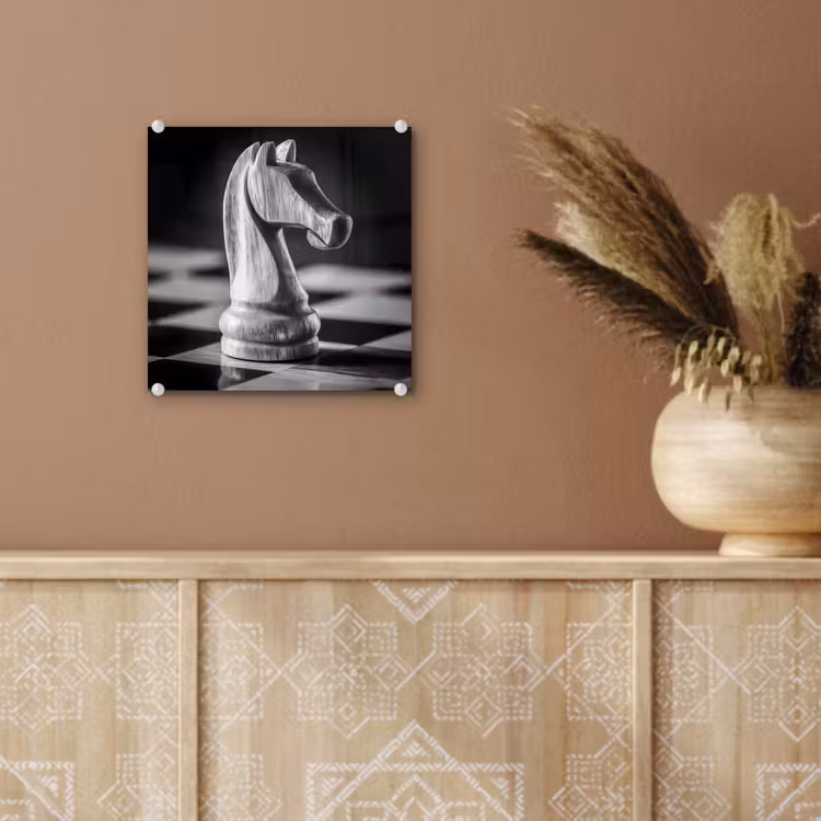 Paard - Hout - Schaalbord - Zwart plexiglas 5mm klein -sfeer5