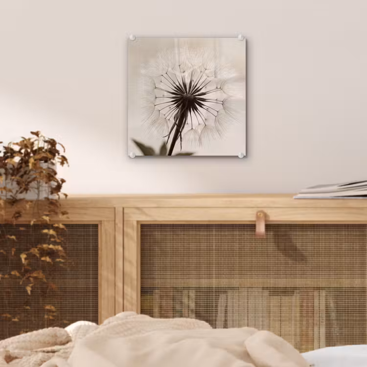 Paardenbloem - Minimalistisch - Wit plexiglas 5mm klein -sfeer4