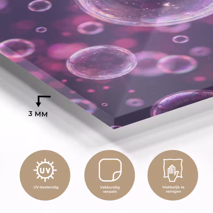 Paars - Bubbels - Schuim plexiglas 5mm klein -sfeer2