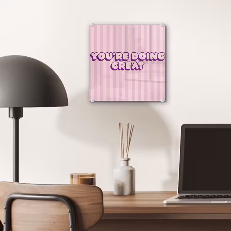 Paars - Strepen - You're doing great - Schaduw plexiglas 5mm klein -sfeer6