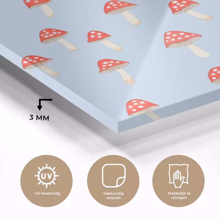 Paddenstoel -Sprookje - Blauw plexiglas 5mm klein 11 -sfeer2