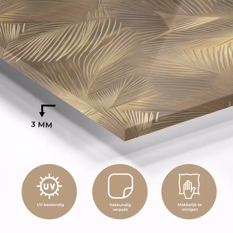 Palm - Waaier - Goud plexiglas 5mm klein 11 -sfeer2
