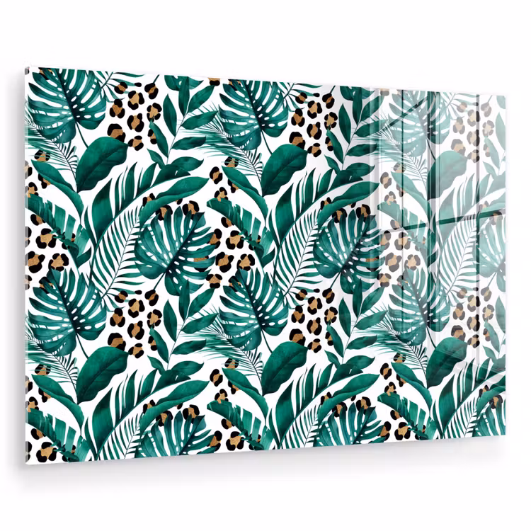 Palmblad - Panterprint - Tropical plexiglas 5mm klein -zzzproduct_nieuw