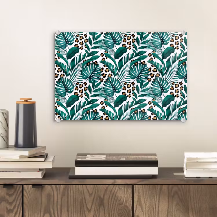 Palmblad - Panterprint - Tropical plexiglas 5mm klein -sfeer1
