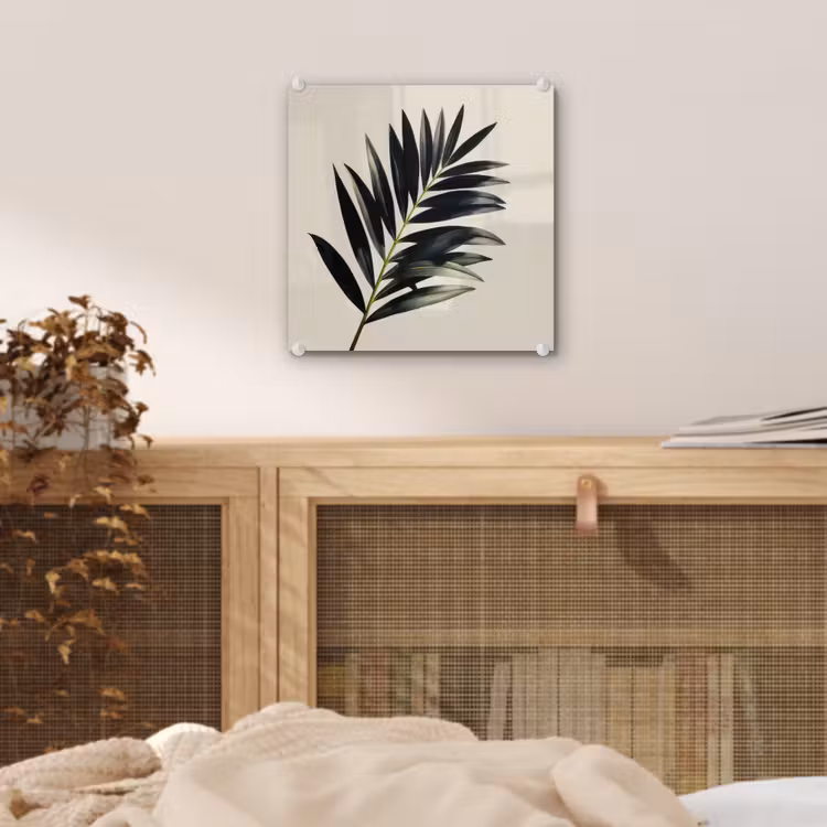 Palmblad - Subtiel - Groen - beige plexiglas 5mm klein -sfeer4