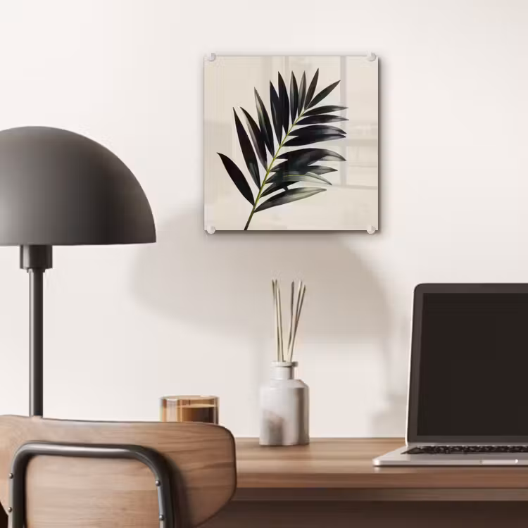 Palmblad - Subtiel - Groen - beige plexiglas 5mm klein -sfeer6