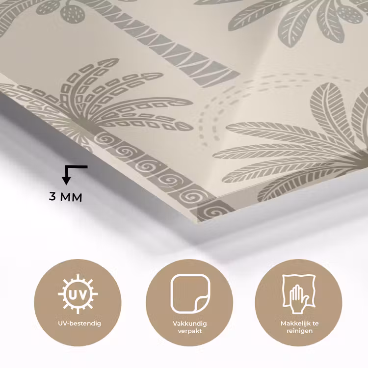 Palmbomen - Patroon - Tropisch - Beige plexiglas 5mm klein -sfeer2