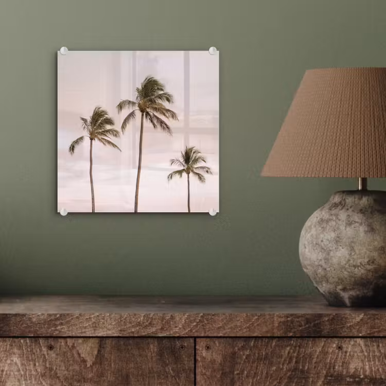 Palmbomen - Zonsondergang - Roze plexiglas 5mm klein -sfeer3