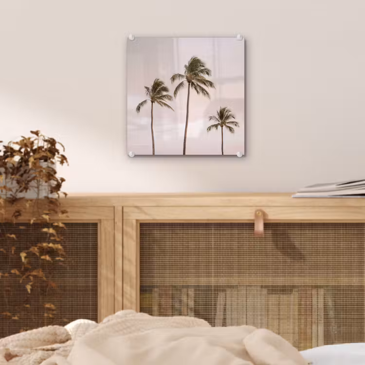Palmbomen - Zonsondergang - Roze plexiglas 5mm klein -sfeer4