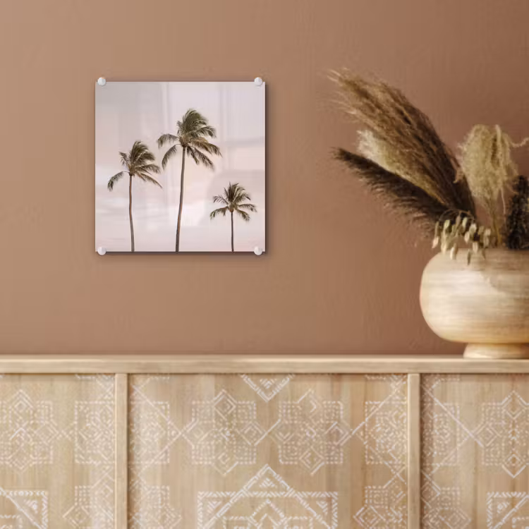 Palmbomen - Zonsondergang - Roze plexiglas 5mm klein -sfeer5