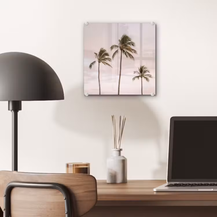 Palmbomen - Zonsondergang - Roze plexiglas 5mm klein -sfeer6