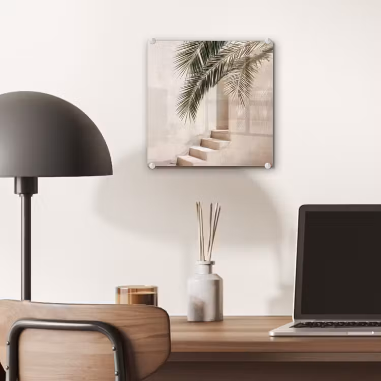 Palmboom - Schaduw - Trap - Beige plexiglas 5mm klein -sfeer6