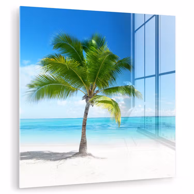 Palmboom - Strand - Zee - Zomer plexiglas 5mm klein -zzzproduct_nieuw