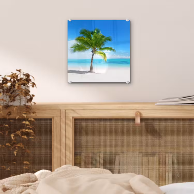 Palmboom - Strand - Zee - Zomer plexiglas 5mm klein -sfeer4