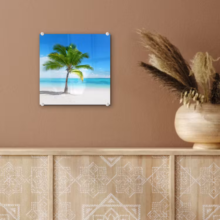 Palmboom - Strand - Zee - Zomer plexiglas 5mm klein -sfeer5