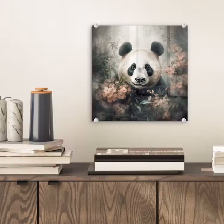 Panda - Dieren - Bloemen - Planten plexiglas 5mm klein -sfeer1
