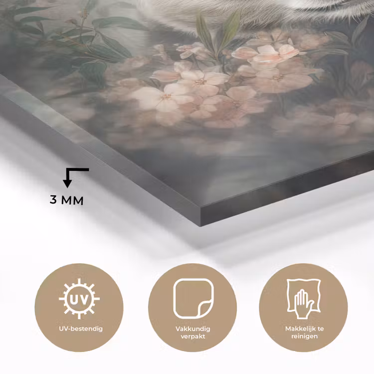 Panda - Dieren - Bloemen - Planten plexiglas 5mm klein -sfeer2