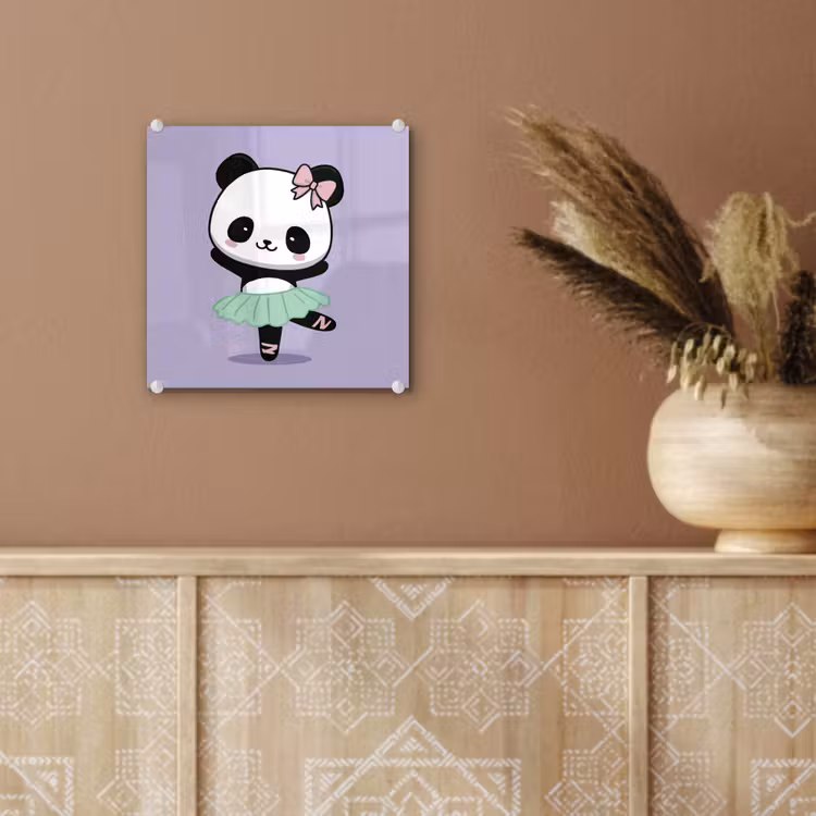 Dansende panda - Paars - Sierlijk - Kawaii plexiglas 5mm klein -sfeer5