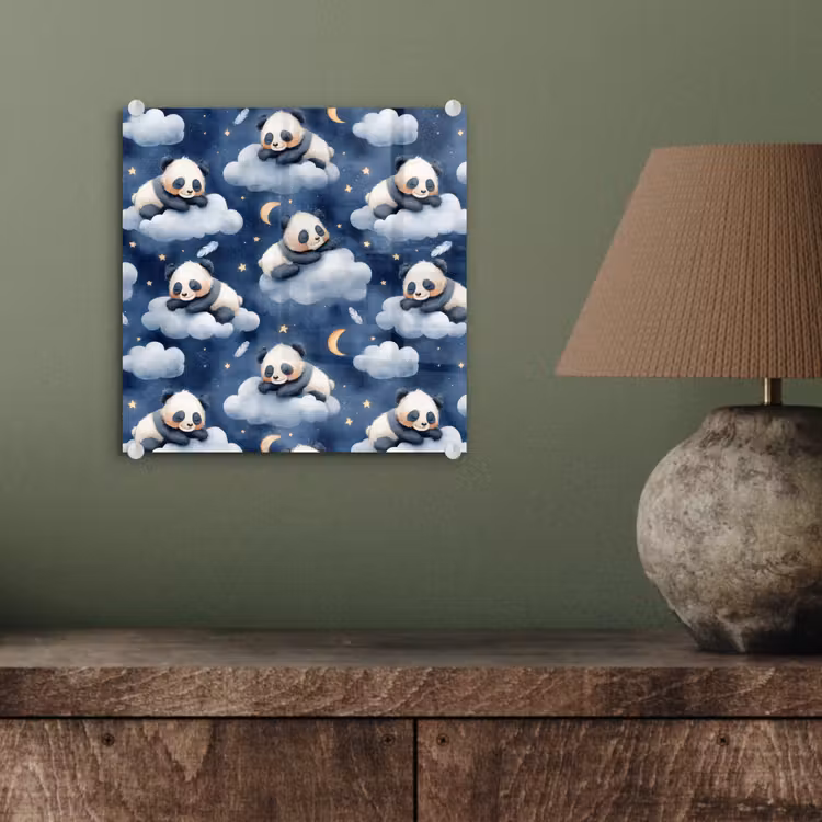 Panda's - Slapen - Blauw plexiglas 5mm klein 11 -sfeer3