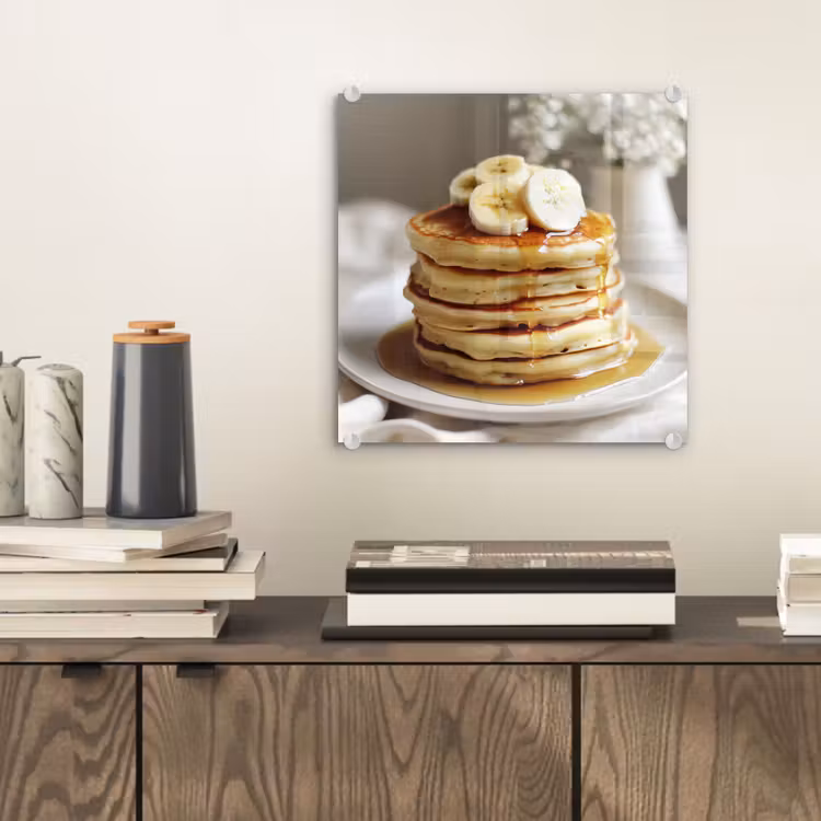 Pannenkoeken - Banaan - Siroop - Wit - Beige plexiglas 5mm klein -sfeer1