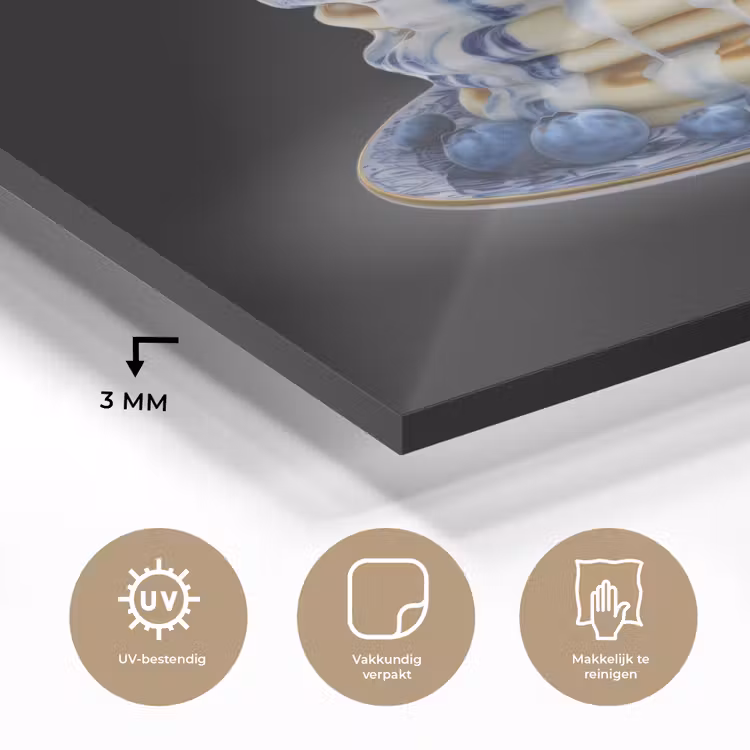 Pannenkoeken - Blauwe Bessen - Bord plexiglas 5mm klein -sfeer2
