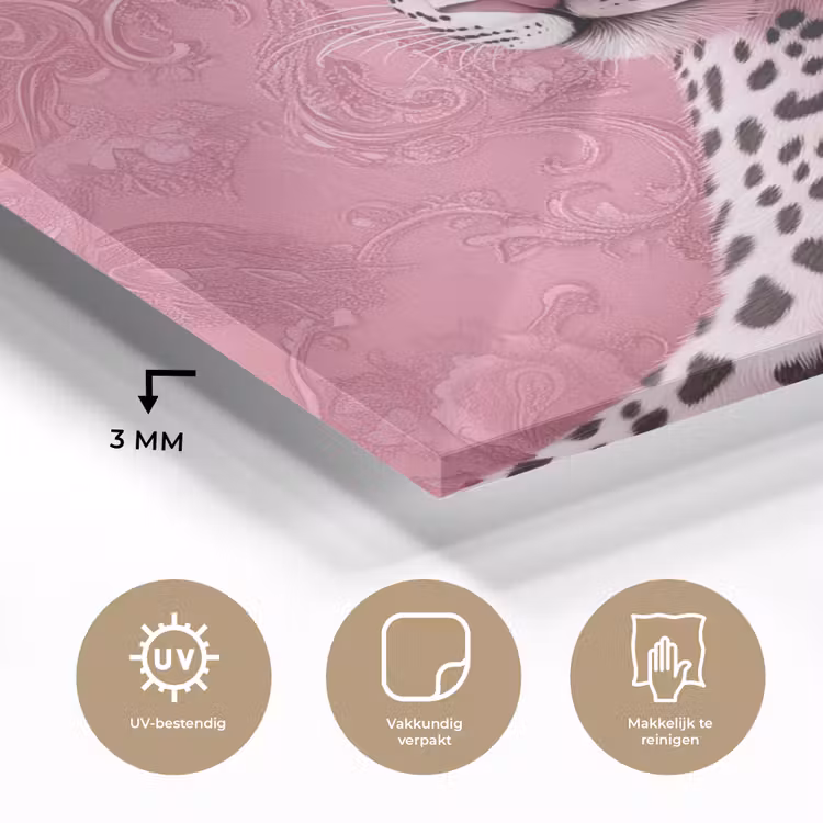 Panter - Luxe - Roze plexiglas 5mm klein -sfeer2