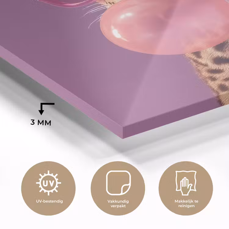Panter - Zonnebril - Kauwgombel - Roze plexiglas 5mm klein -sfeer2