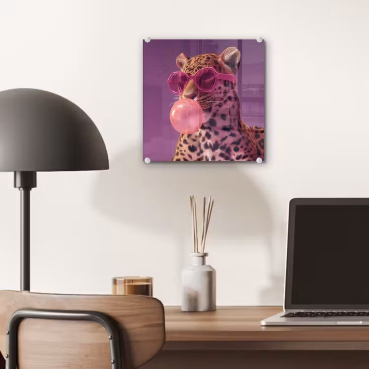 Panter - Zonnebril - Kauwgombel - Roze plexiglas 5mm klein -sfeer6