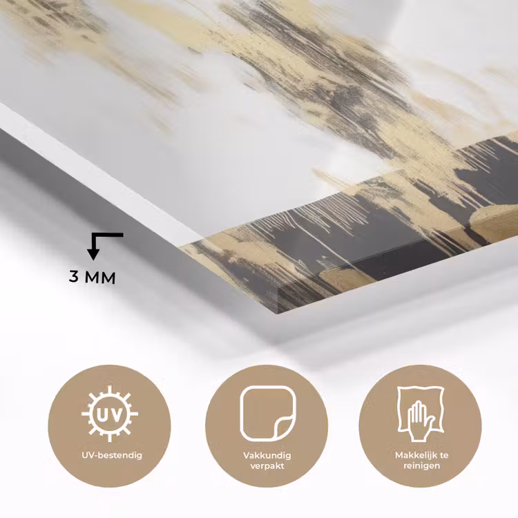 Panter - Zwart - Abstract - Goud plexiglas 5mm klein -sfeer2