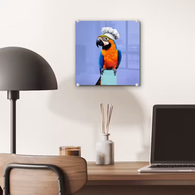 Papegaai - Koksmuts - Vogel - Leuk plexiglas 5mm klein -sfeer6