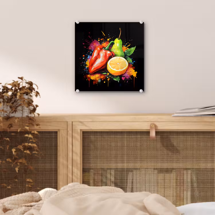 Paprika - Peer - Citroen - Graffiti - Verf - Abstract plexiglas 5mm klein -sfeer4