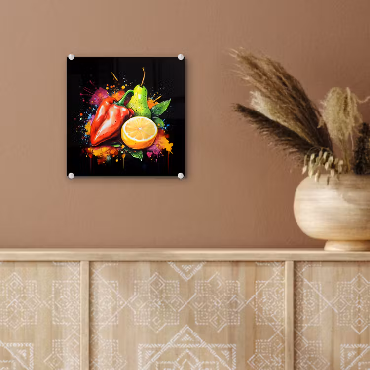 Paprika - Peer - Citroen - Graffiti - Verf - Abstract plexiglas 5mm klein -sfeer5