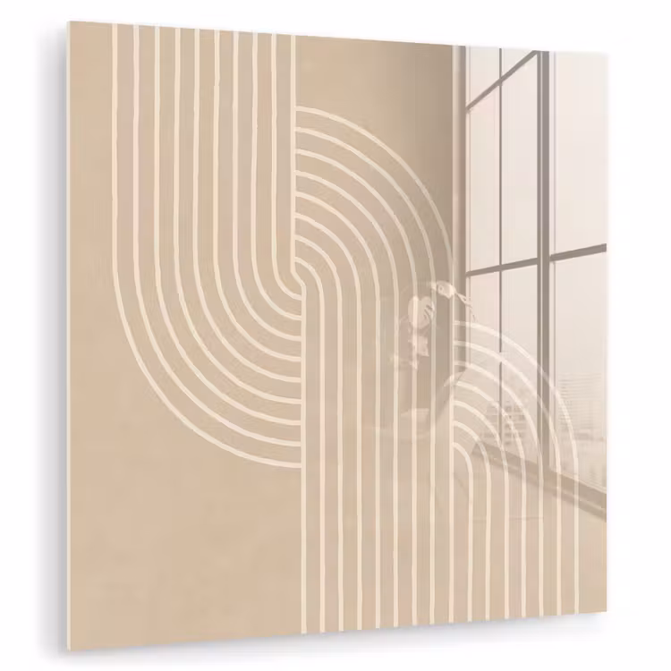 Parallelle lijnen - Lichte textuur - Beige plexiglas 5mm klein -zzzproduct_nieuw