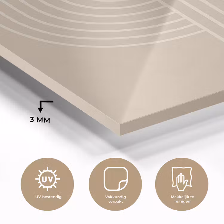 Parallelle lijnen - Lichte textuur - Beige plexiglas 5mm klein -sfeer2
